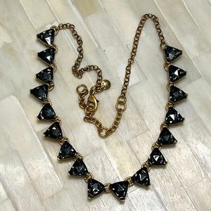 J Crew Smokey Gray Triangle Crystal Necklace
